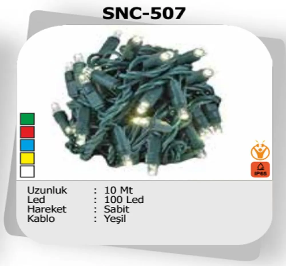 10 Metre Dış Mekan ip Led Sabit Animasyonsuz Yeşil Kablo