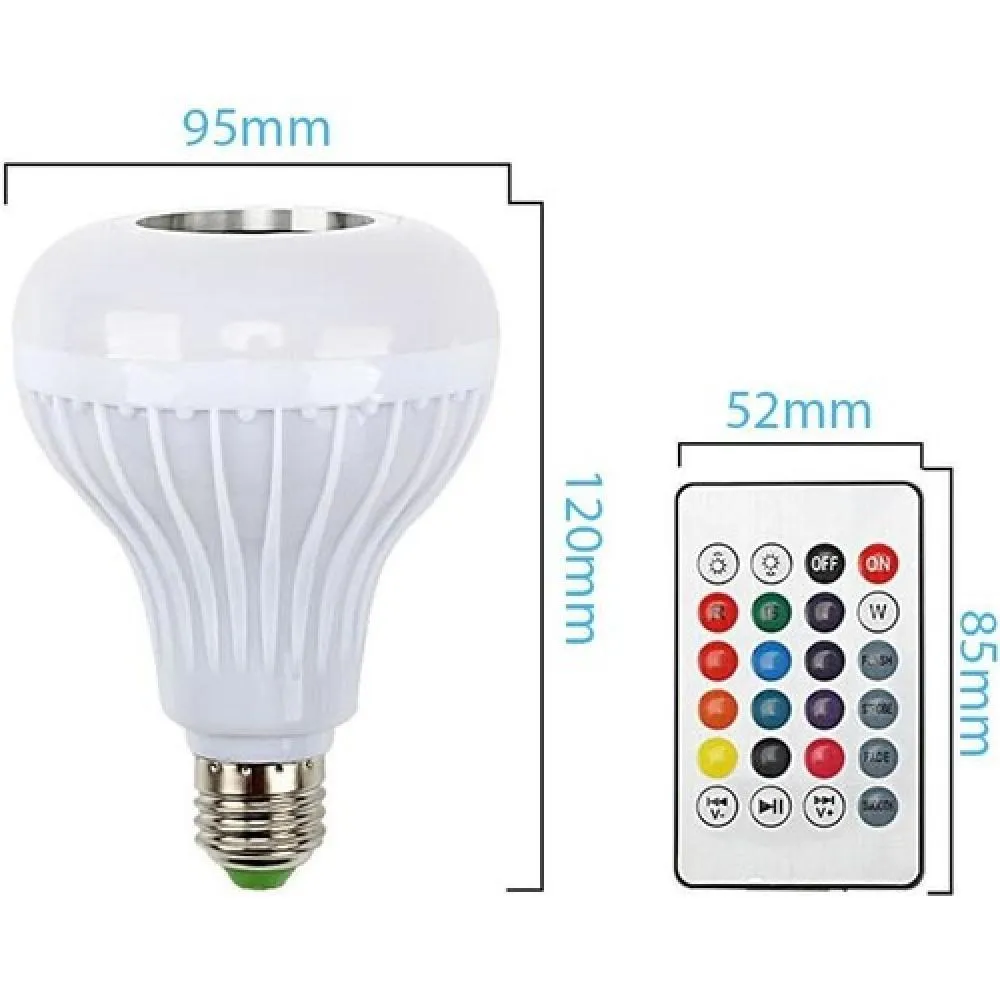 12W Smart Music Bulb with Bluetooth Speaker (E27 Socket)