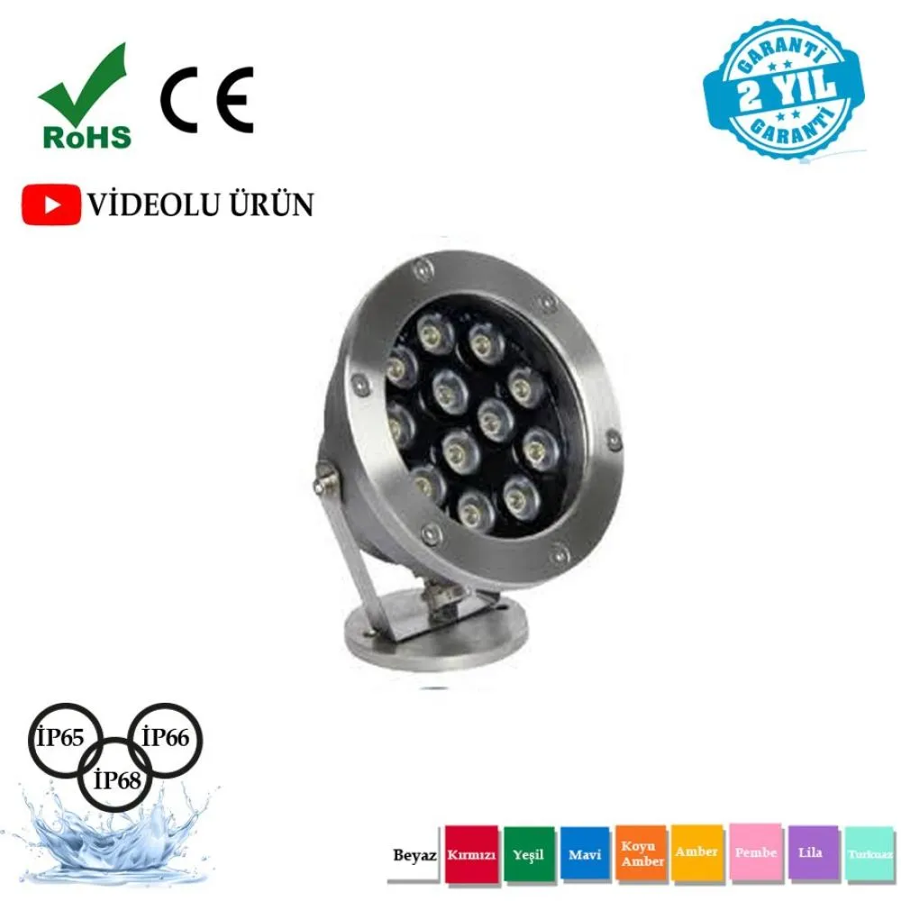12 Watt Stainless Chrome Pool Light Fixture