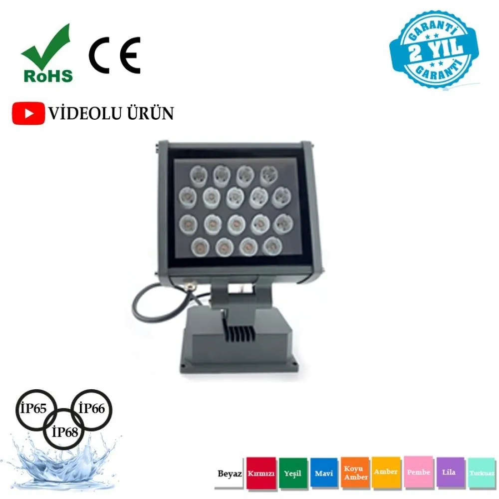 18 Ledli Bahçe Ve Ağaç Aydınlatma Armatürü