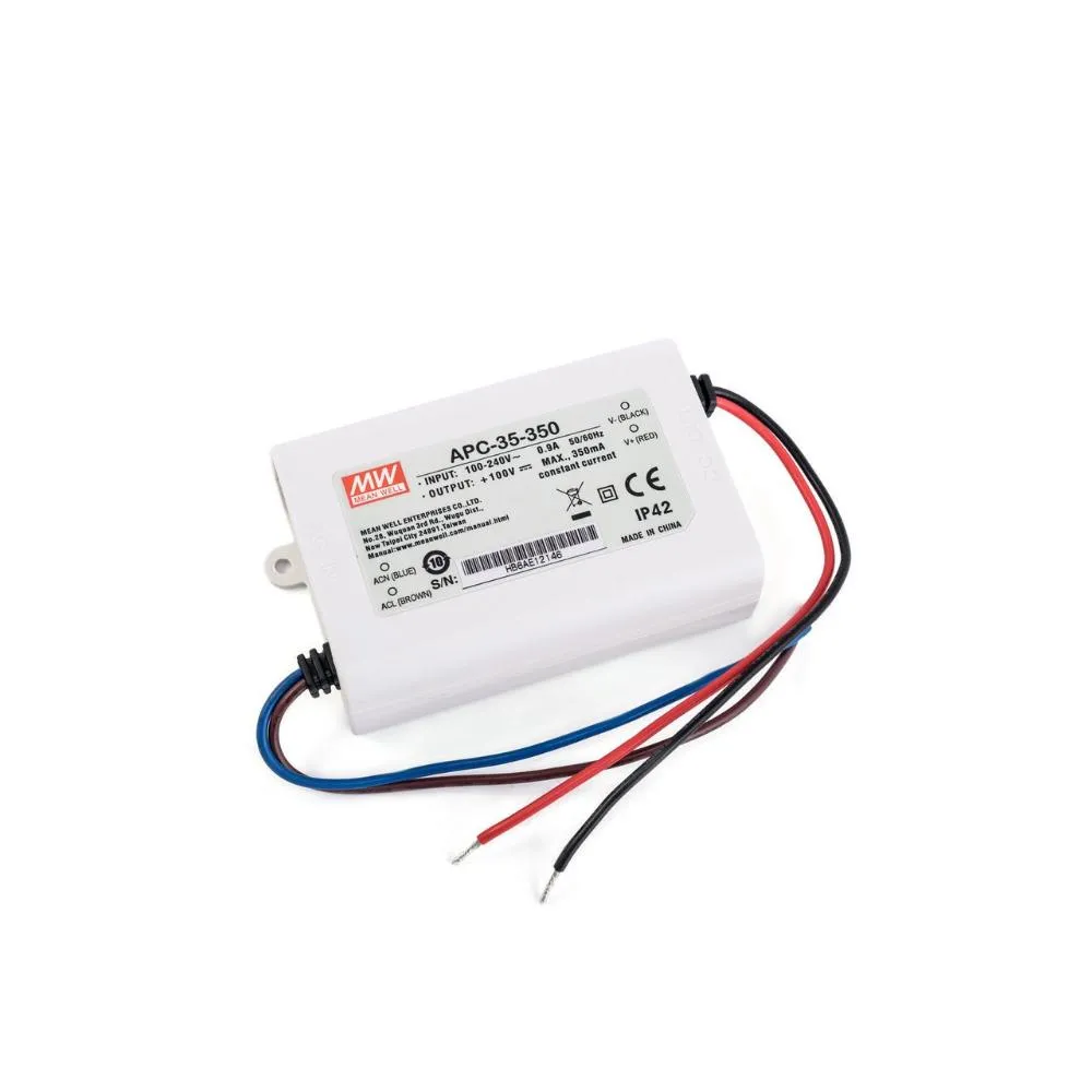 محول طاقة LED ذو تيار ثابت APC-35-350 من Meanwell بقدرة 35 واط
