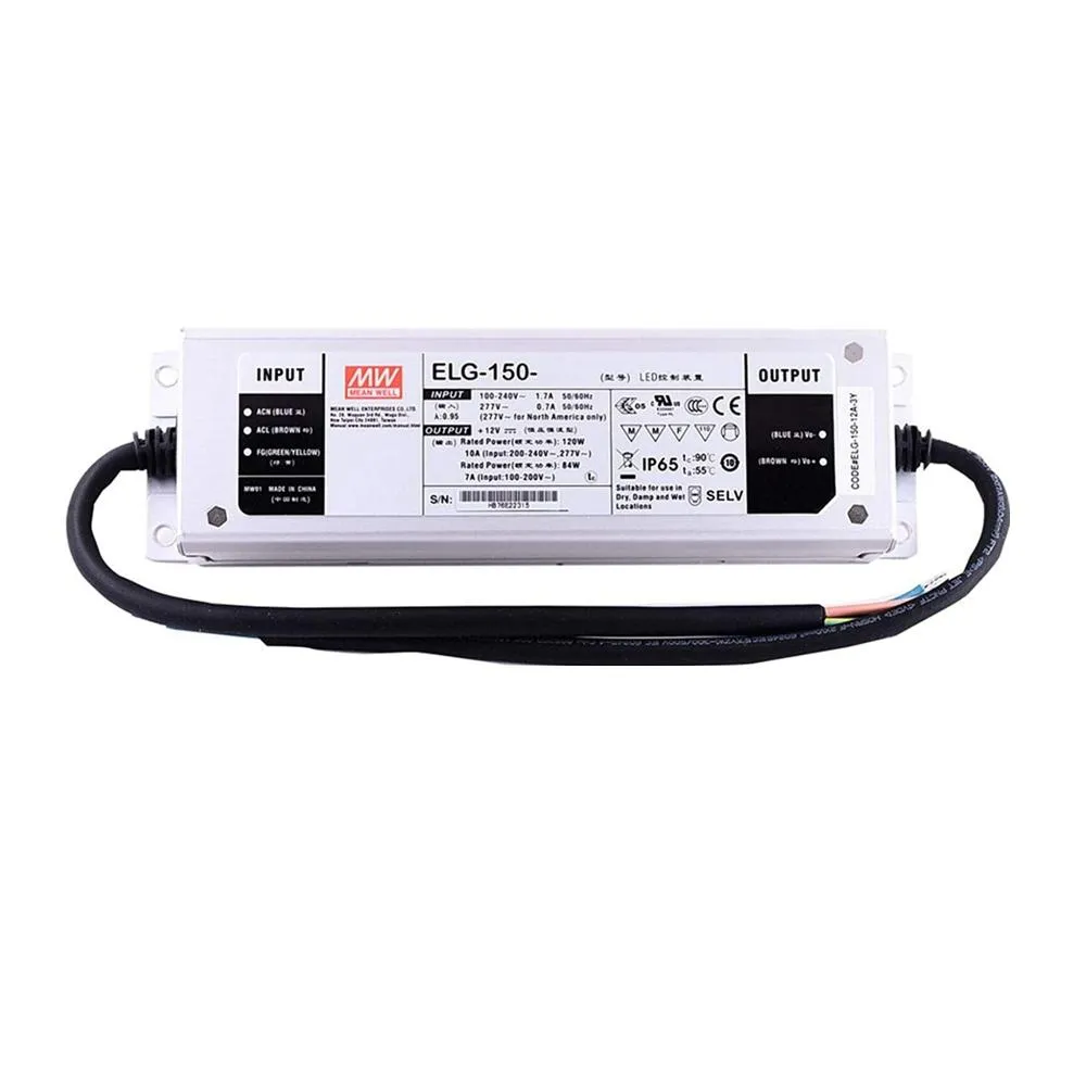 ELG-150-12A Meanwell 150 Watt İp67 Pfc Fonksiyonlu Metal Kasa Güç Kaynağı