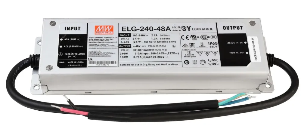ELG-240-48A Meanwell 240 Watt İp67 Pfc Fonksiyonlu Metal Kasa Güç Kaynağı