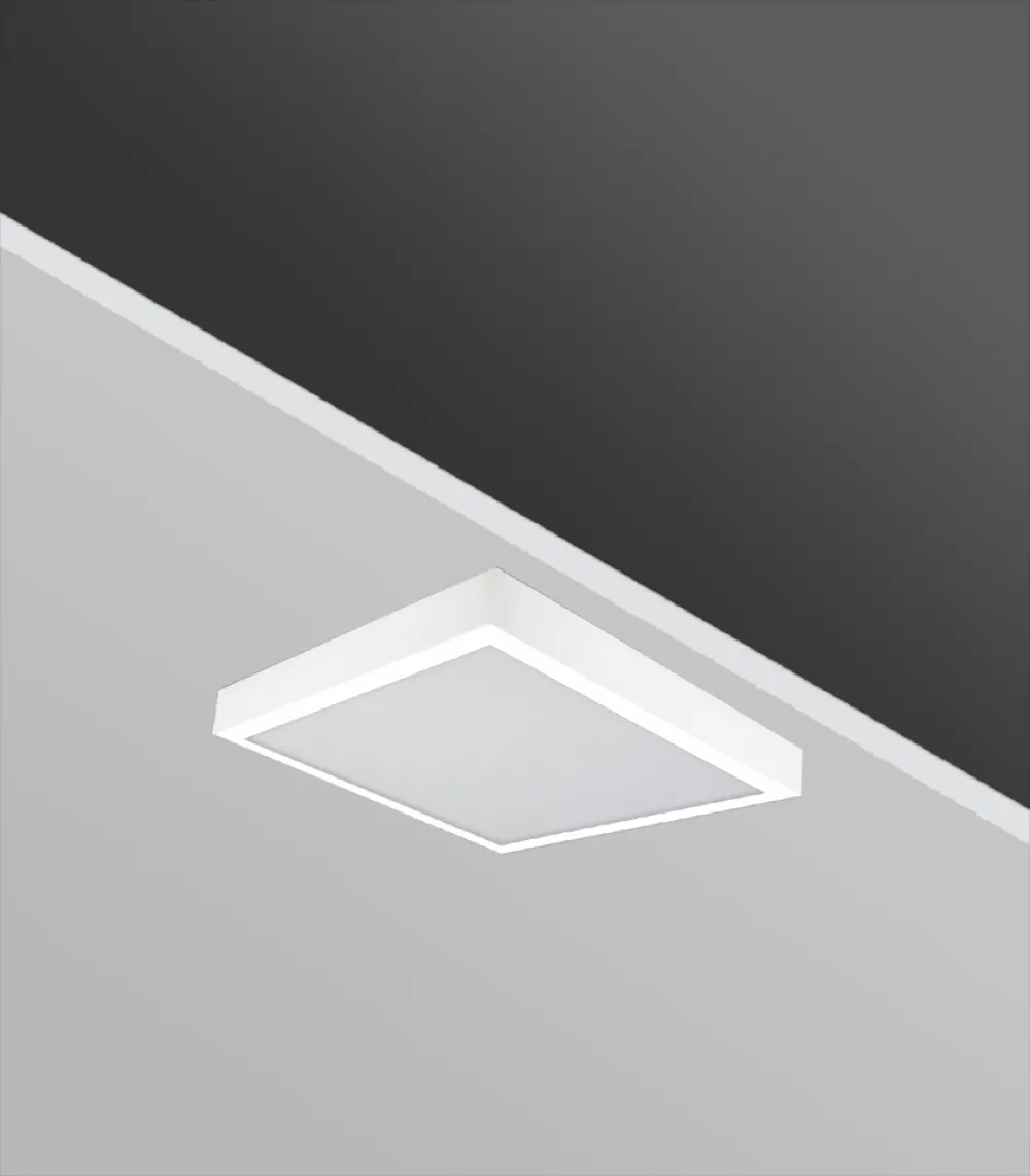 Gecem Lighting offers TSE certified 30x30 20W sheet metal framed prismatic glass surface-mounted backlight fixtures.