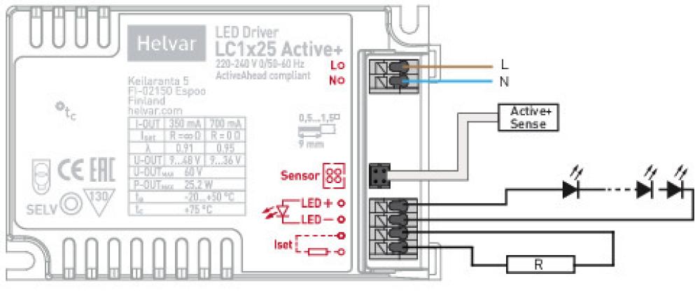 Helvar LC1x25 Active+ 25 W Dimmable LED driver