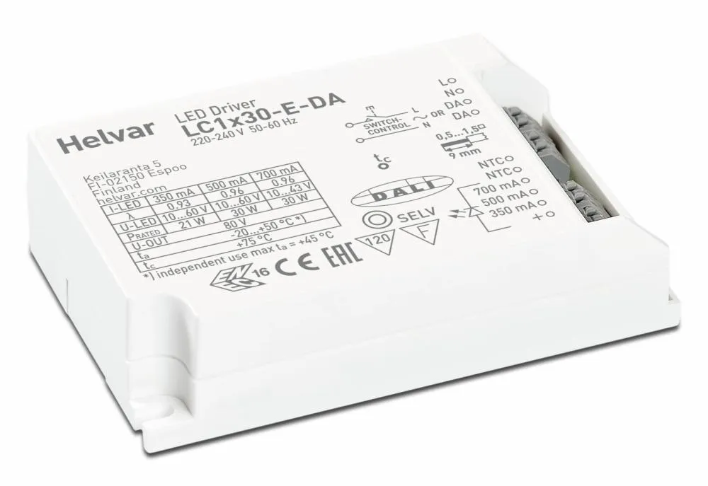 Helvar LC1x30-E-DA 30 W DALI dimmable LED driver
