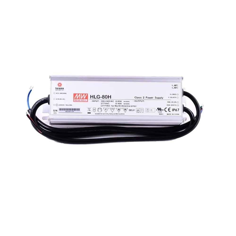 HLG-80H-12A Meanwell 80 Watt IP67 PFC-Funktion Metallgehäuse Netzteil