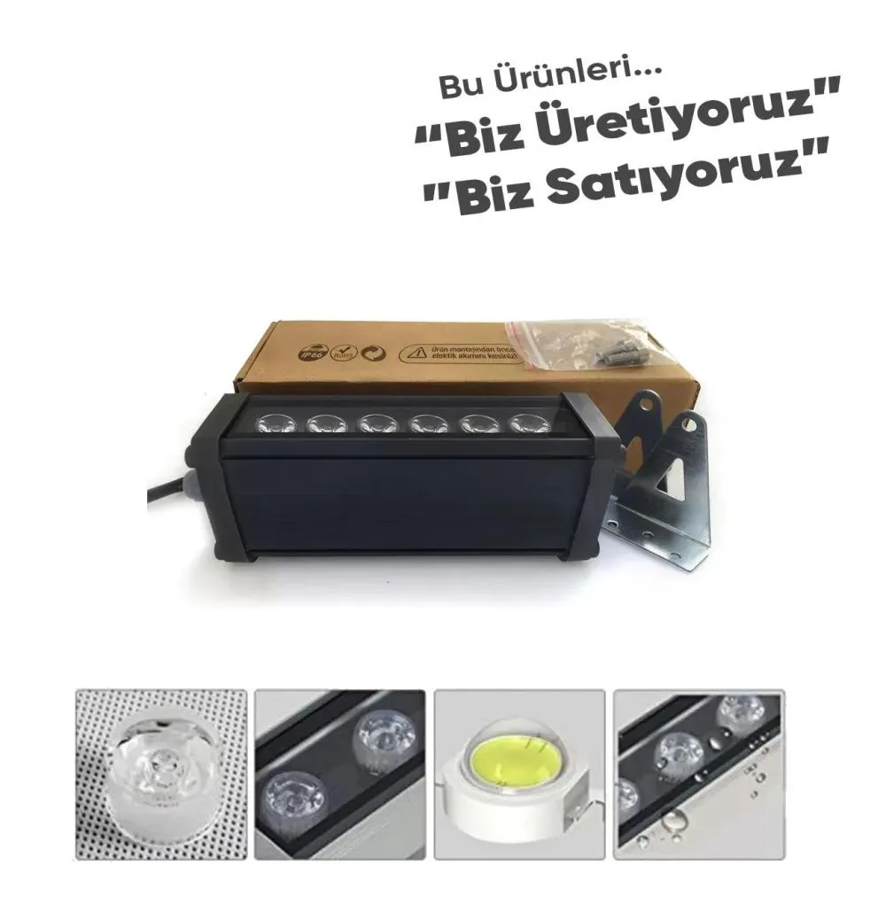 Lila Renk Led Wallwasher Led Duvar Boyama Antrasit Kumlama Kasa