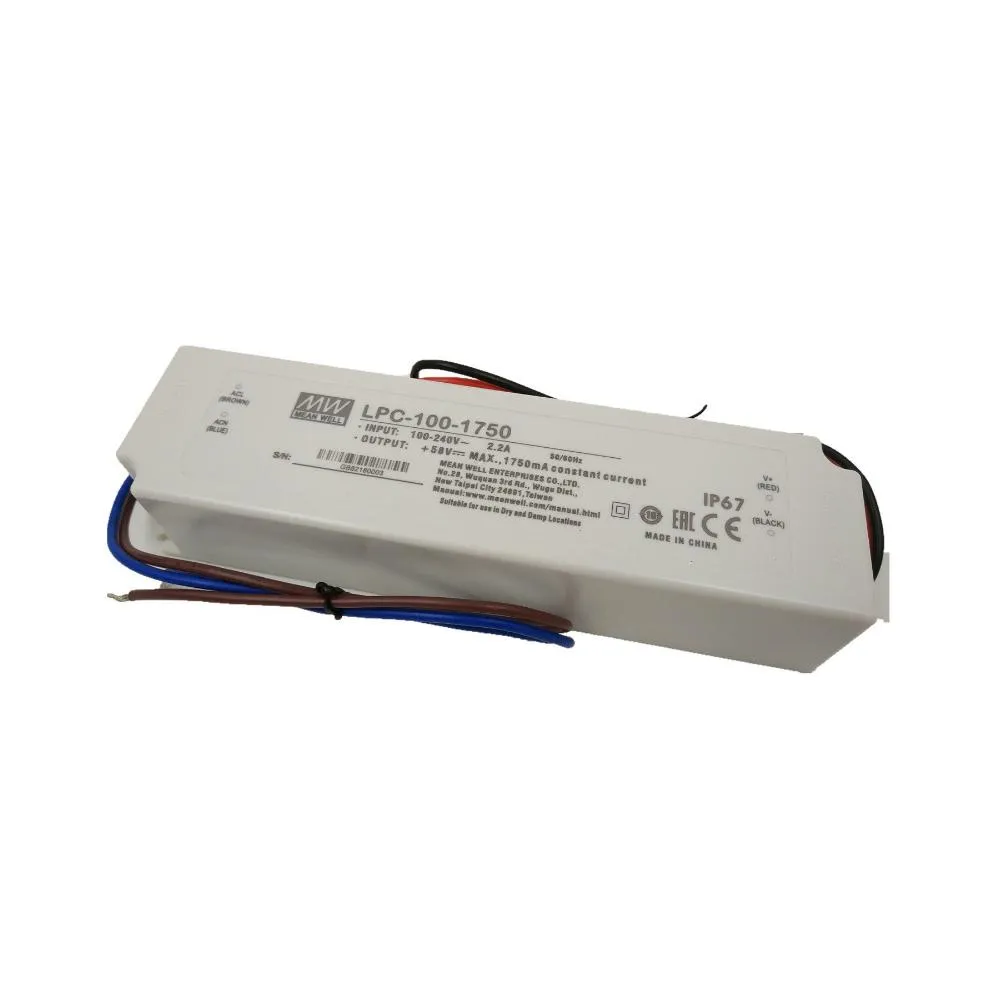 LPC-100-1750 Meanwell 100W Sabit Akım Led Güç Kaynağı (Trafosu)
