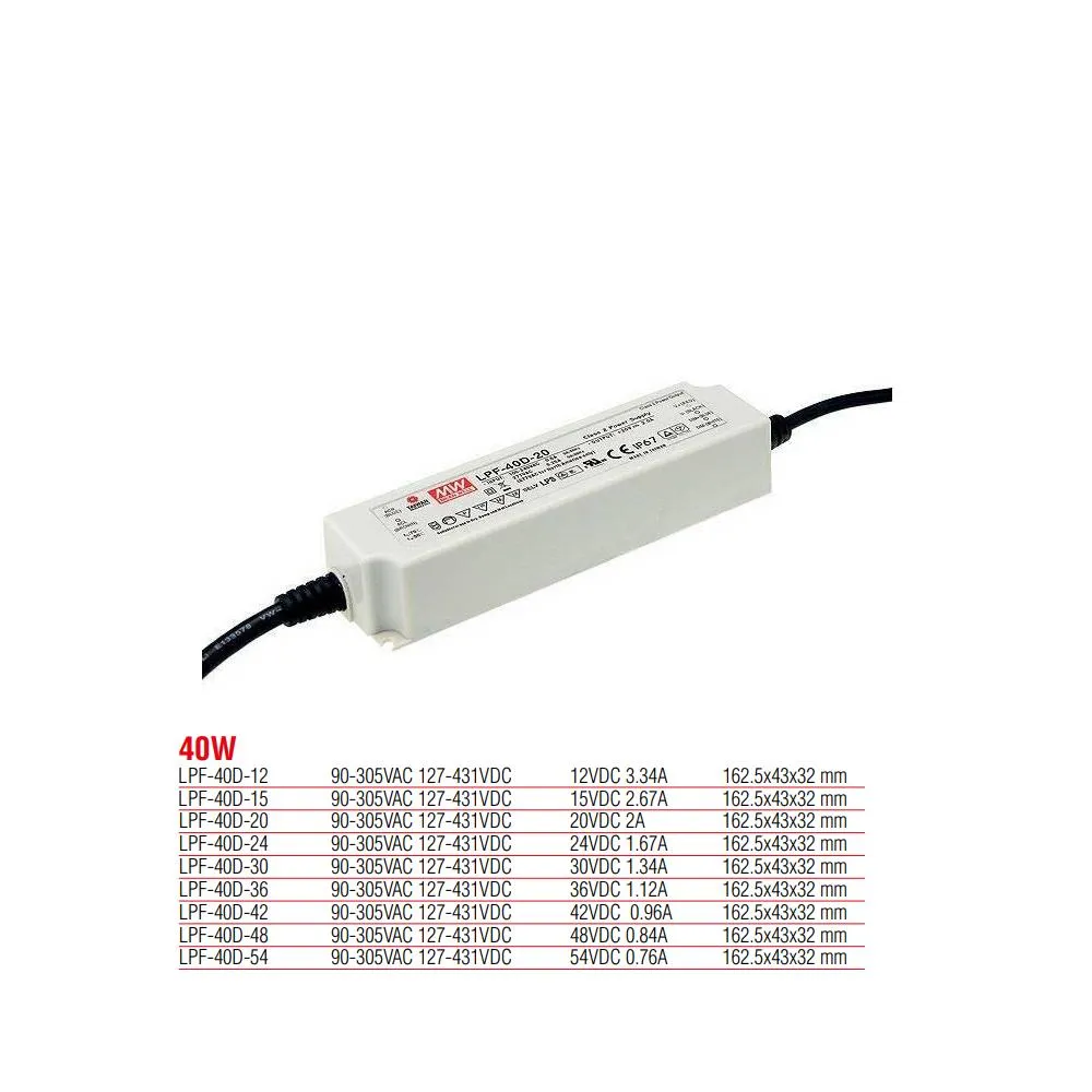 LPF-40D-20 Meanwell 40W Dim Edilebilir Led Güç Kaynağı (Trafosu)
