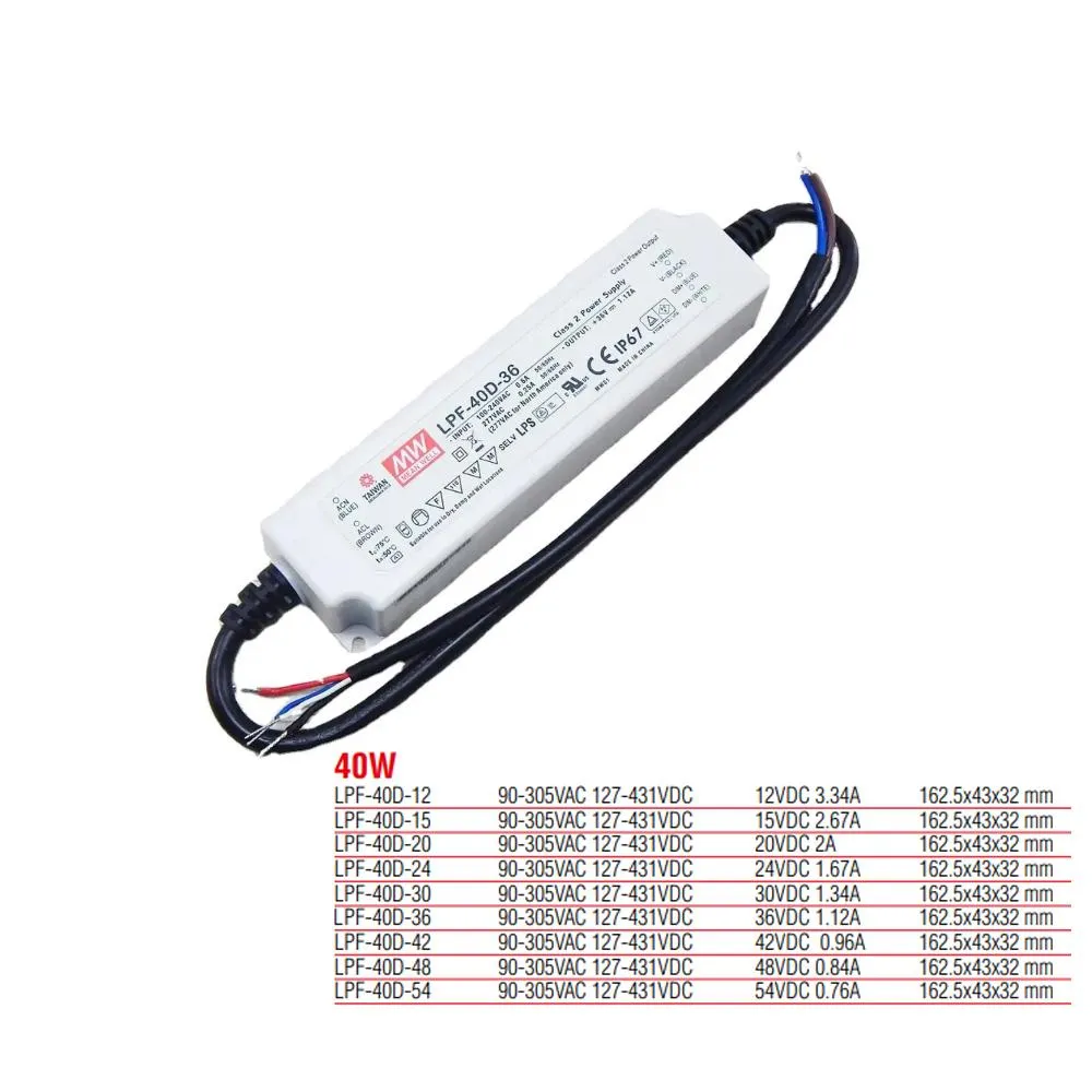 LPF-40D-36 Meanwell 40W Dim Edilebilir Led Güç Kaynağı (Trafosu)
