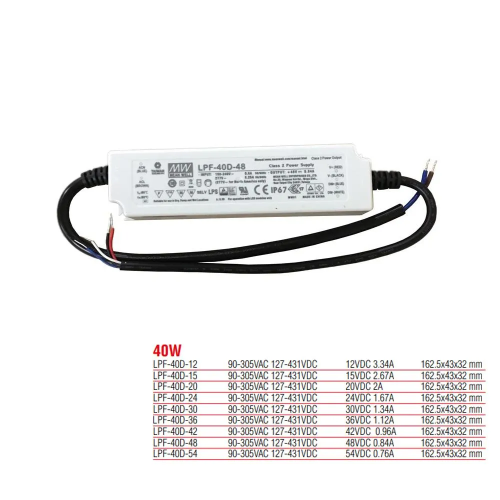 LPF-40D-48 Meanwell 40W Dimmbares LED-Netzteil (Transformator)