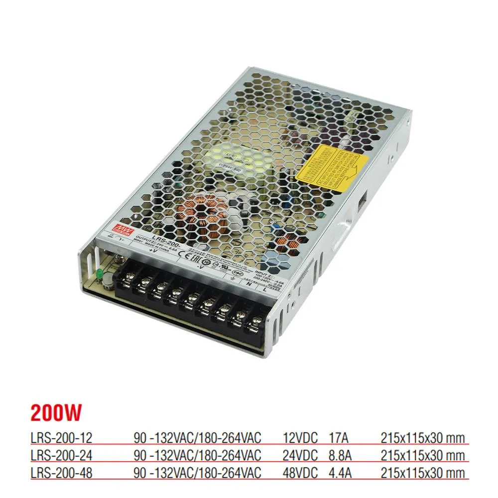 LRS-200-48 Hocheffizientes, gekapseltes Netzteil, 200 Watt, 48 V DC, 4,4 Ampere
