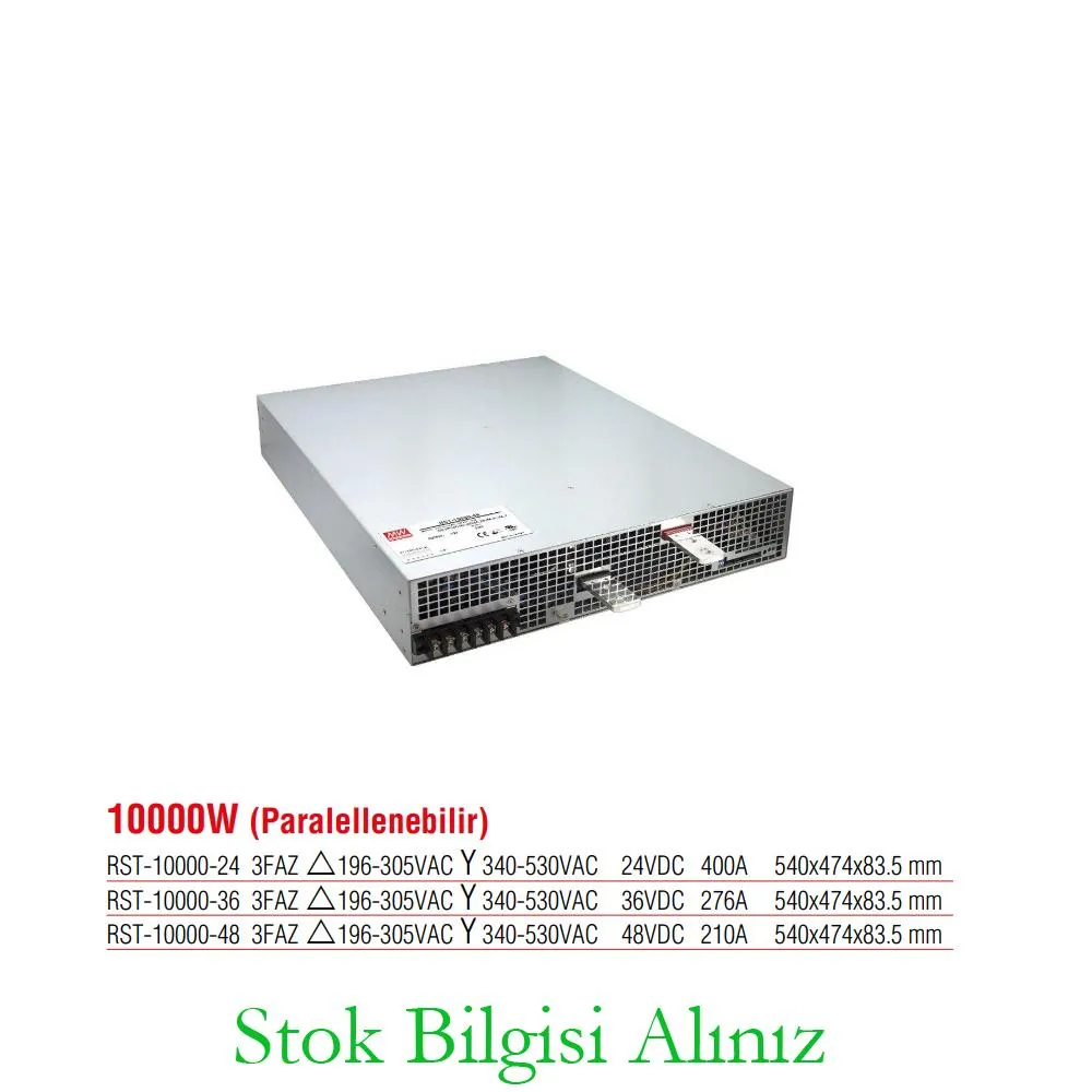 Meanwell RST-10000-36 High Efficiency 10000 Watt Three-Phase Parallel Connectable 36 Vdc 276 Ampere Standard Power Supply