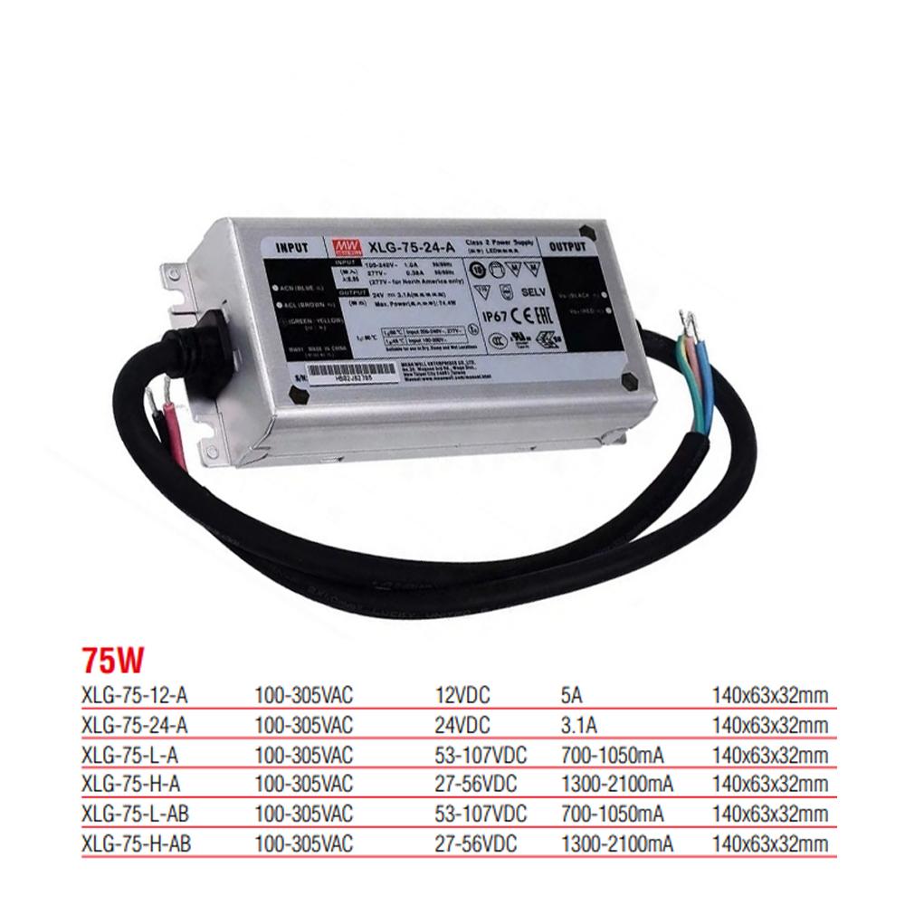 XLG-75-24-A Meanwell 75 Watt 3,1A Konstantleistungs-Netzteil