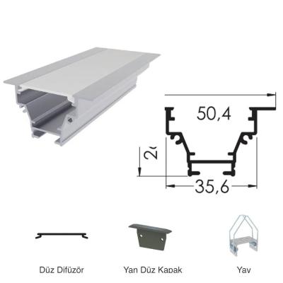 300 Cm Alüminyüm Sıva Altı Led Linear Boş Kasa Profil