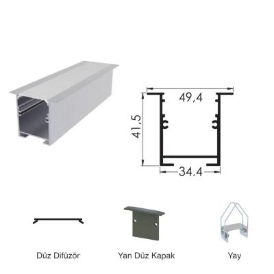 300 Cm Alüminyüm Sıva Altı Led Linear Boş Kasa Profil