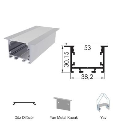 300 Cm Alüminyüm Sıva Altı Led Linear Boş Kasa Profil