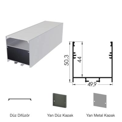 300 Cm Alüminyüm Sıva Üstü Led Linear Boş Kasa Profil