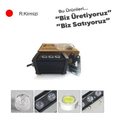 Kırmızı Renk Led Wallwasher Led Duvar Boyama Antrasit Kumlama Kasa