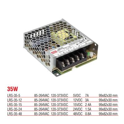 LRS-35-15 Hocheffizientes, gekapseltes Netzteil, 35 Watt, 15 V DC, 2,4 Ampere