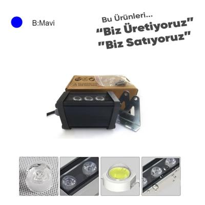 Mavi Renk Led Wallwasher Led Duvar Boyama Antrasit Kumlama Kasa