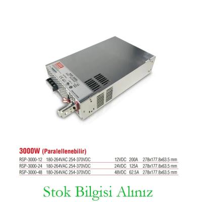 Meanwell RSP-3000-24 Hocheffizientes 3000-Watt-Parallelnetzteil, 24 V DC, 125 A Standard